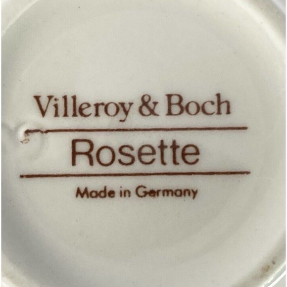 Villeroy & Boch ROSETTE, Set of 6 Porcelain Flat Cups/Teacups, 2 5/8” No Saucers - Picture 5 of 5